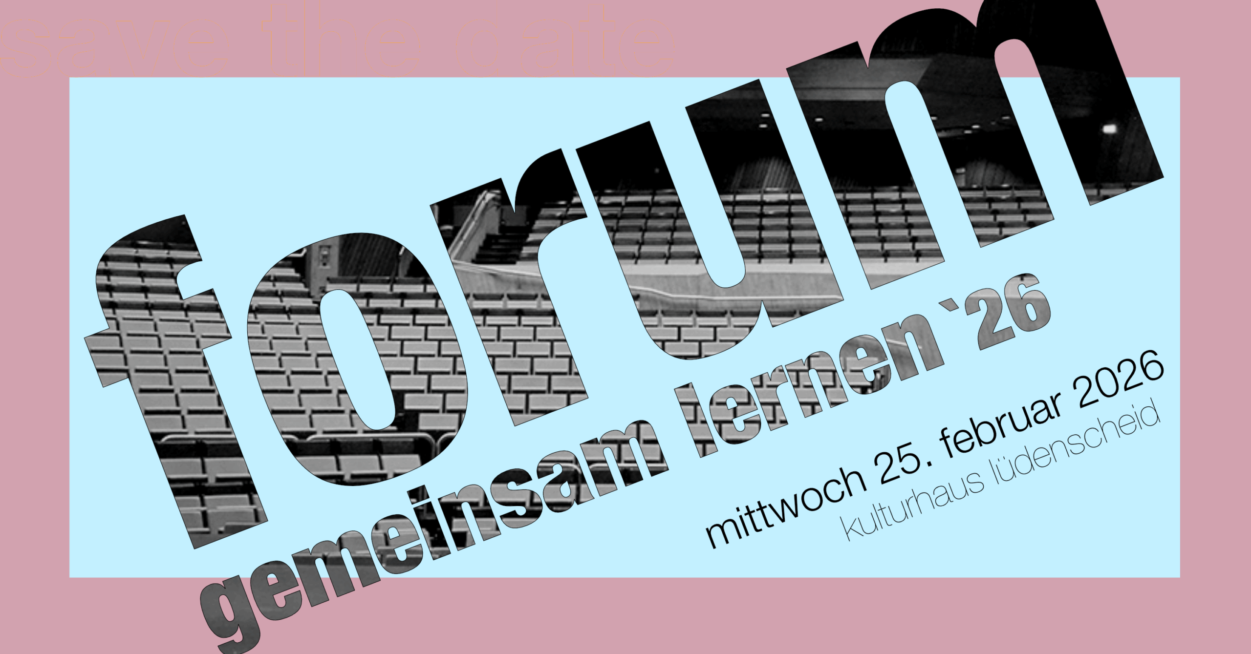 Logo der Veranstaltung "Forum - Gemeinsam Lernen 2026" Termin: Mittwoch 25. Februar 2026 im Kulturhaus Lüdenscheid